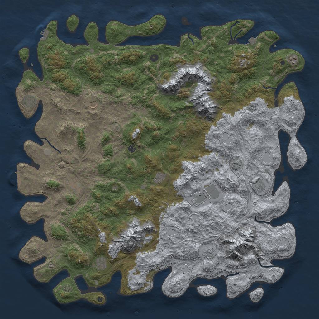 Rust Map: Procedural Map, Size: 6000, Seed: 379166303, 19 Monuments