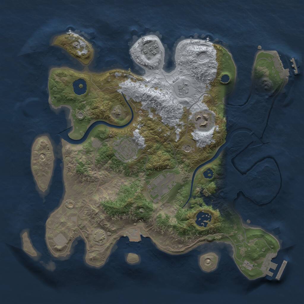Rust Map: Procedural Map, Size: 3000, Seed: 723769926, 11 Monuments