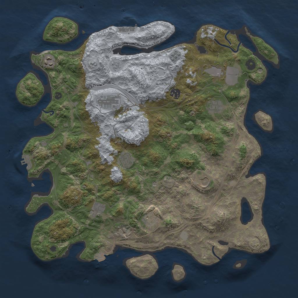 Rust Map: Procedural Map, Size: 4250, Seed: 1989860949, 18 Monuments