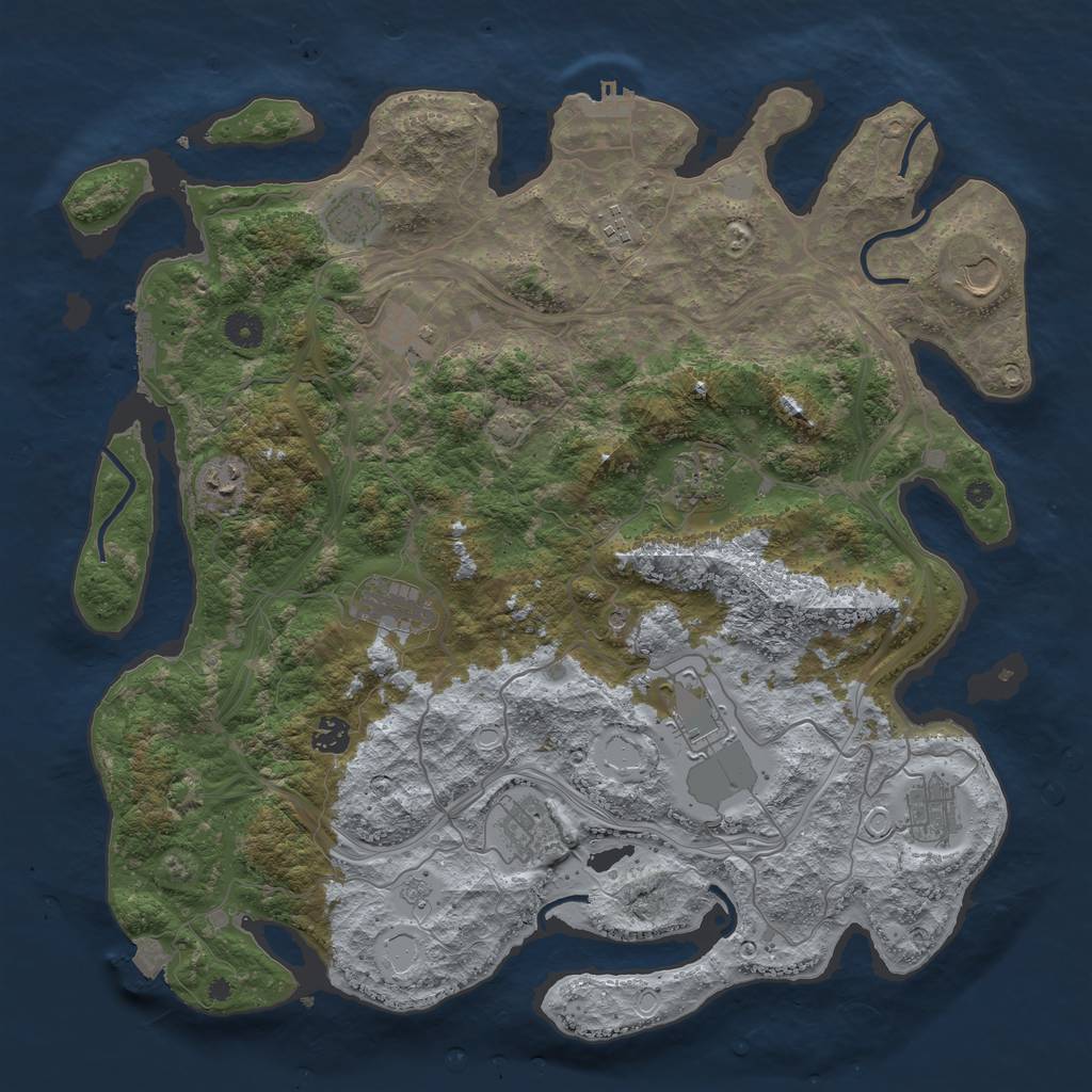 Rust Map: Procedural Map, Size: 4250, Seed: 1357113407, 19 Monuments