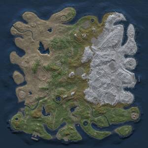 Thumbnail Rust Map: Procedural Map, Size: 4500, Seed: 1797501607, 16 Monuments