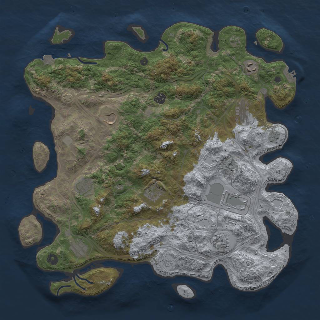 Rust Map: Procedural Map, Size: 4250, Seed: 87915327, 17 Monuments
