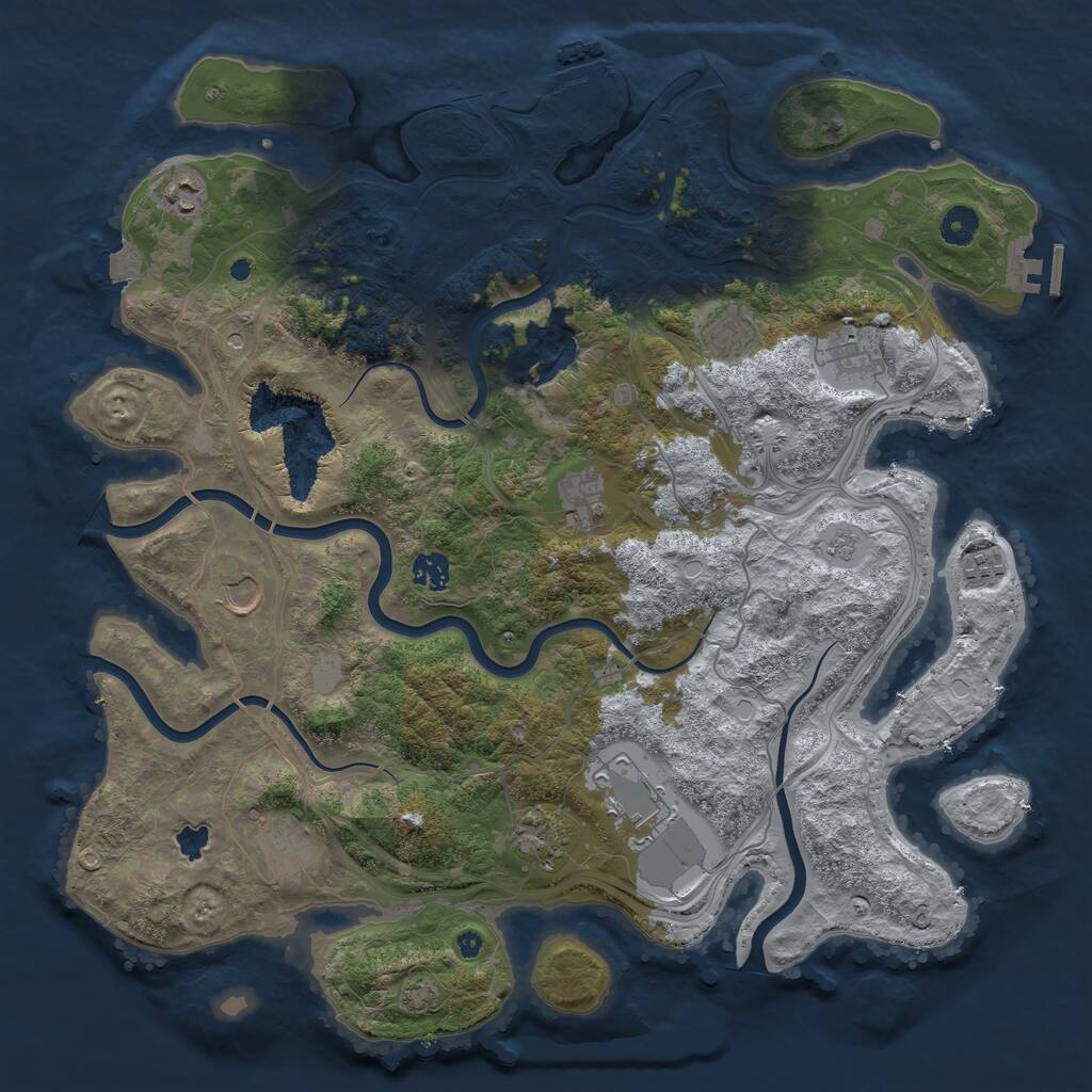 Rust Map: Procedural Map, Size: 4250, Seed: 150645515, 16 Monuments