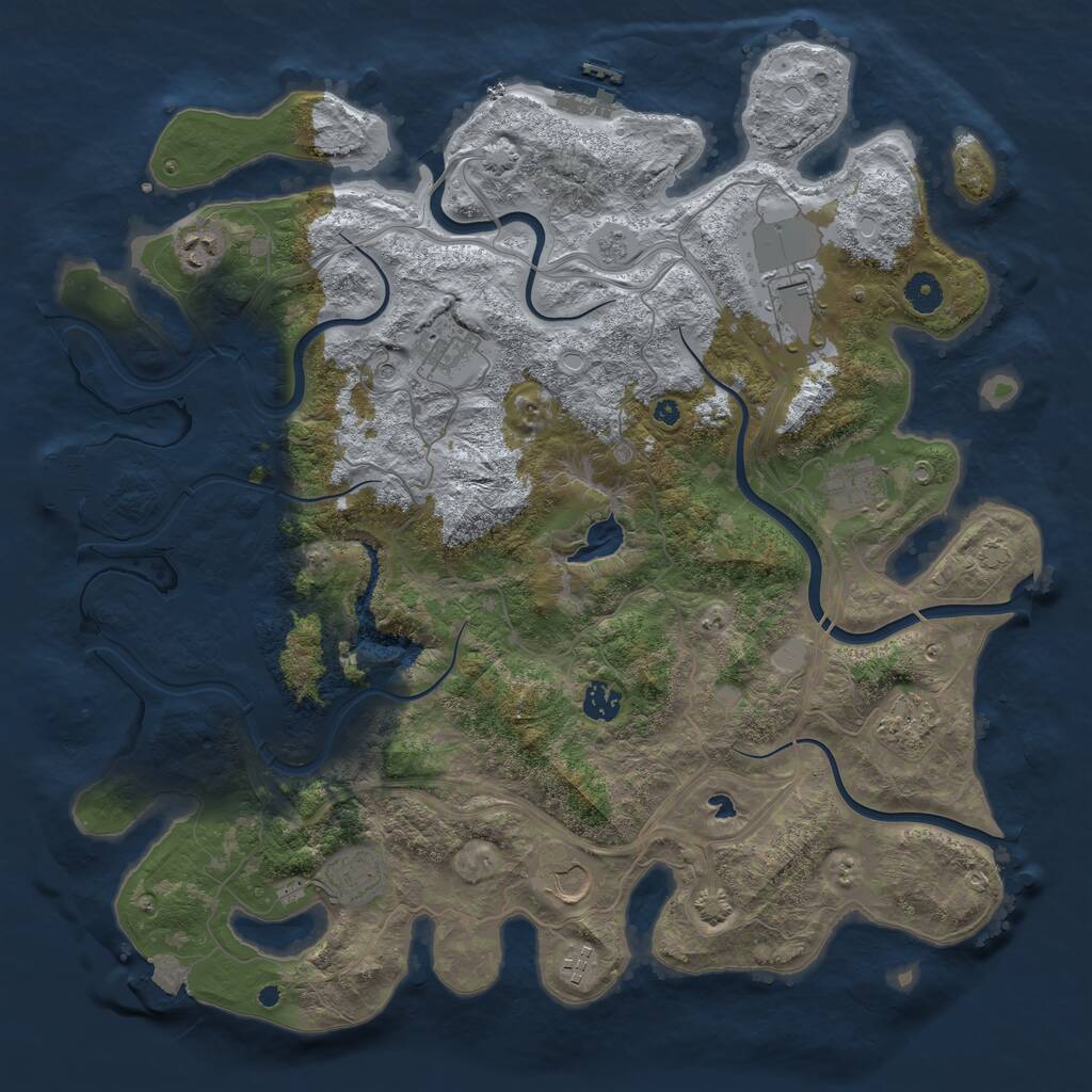 Rust Map: Procedural Map, Size: 4250, Seed: 1390563234, 15 Monuments