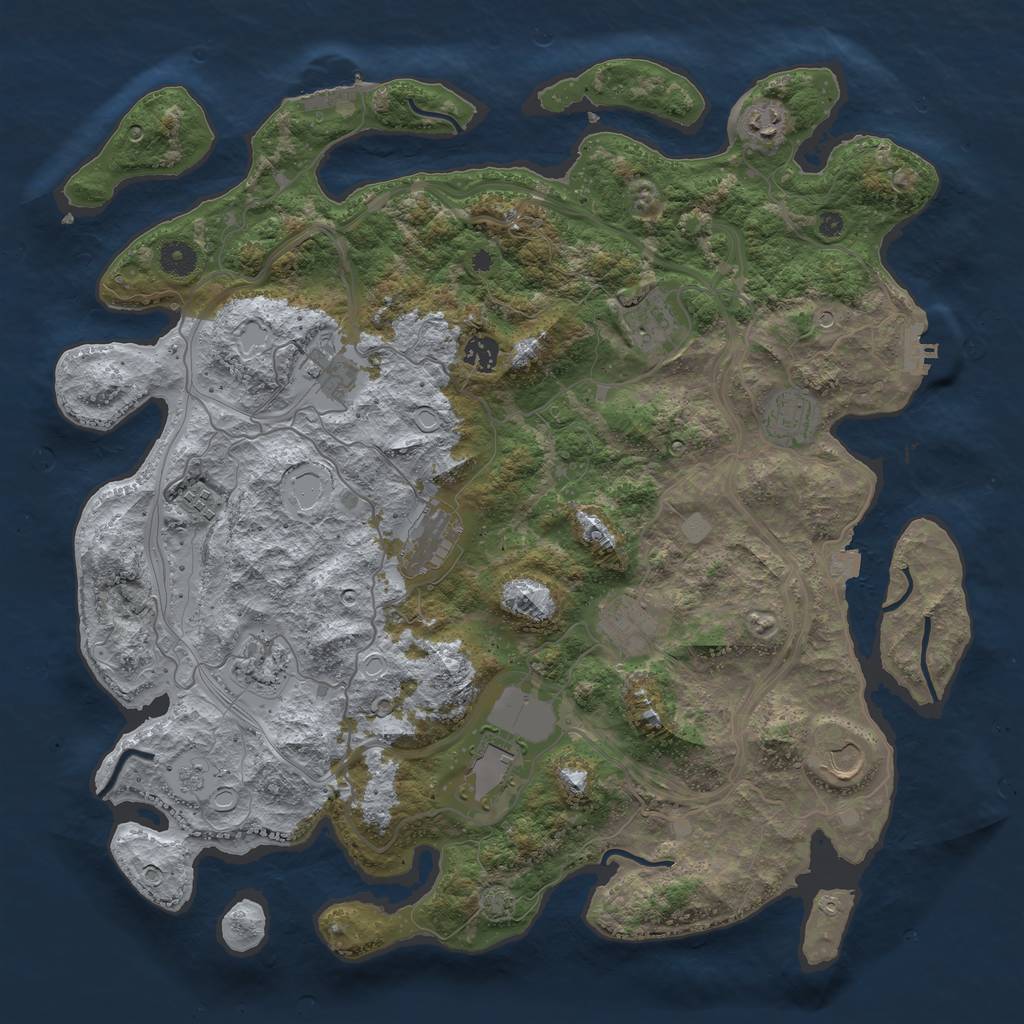 Rust Map: Procedural Map, Size: 4250, Seed: 734177020, 19 Monuments