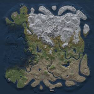 Thumbnail Rust Map: Procedural Map, Size: 5000, Seed: 717670, 16 Monuments