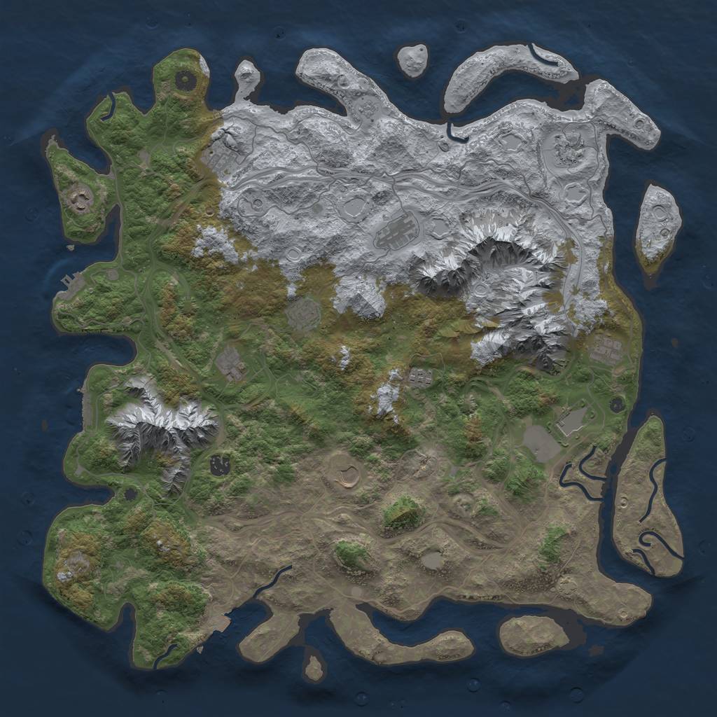 Rust Map: Procedural Map, Size: 5000, Seed: 717670, 19 Monuments