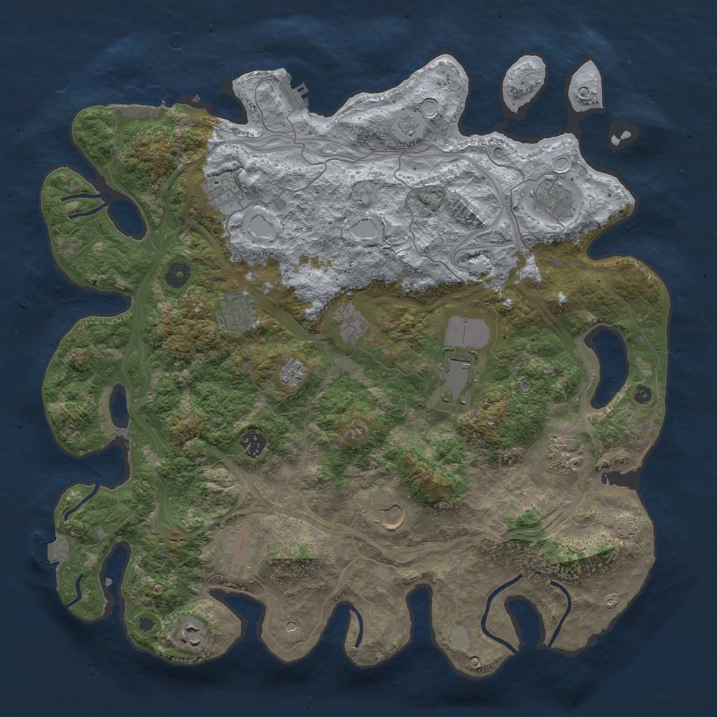 Rust Map: Procedural Map, Size: 4250, Seed: 73931796, 19 Monuments