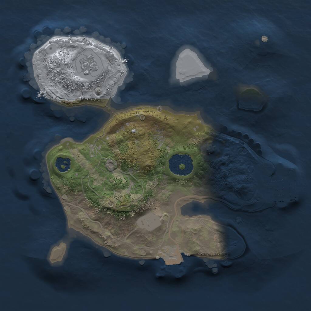 Rust Map: Procedural Map, Size: 2000, Seed: 1668162316, 3 Monuments