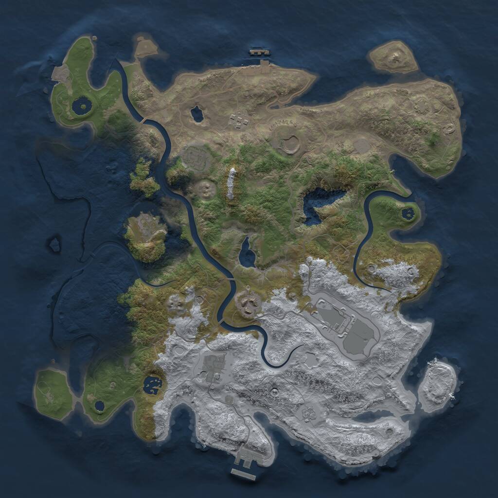 Rust Map: Procedural Map, Size: 4000, Seed: 248840090, 14 Monuments