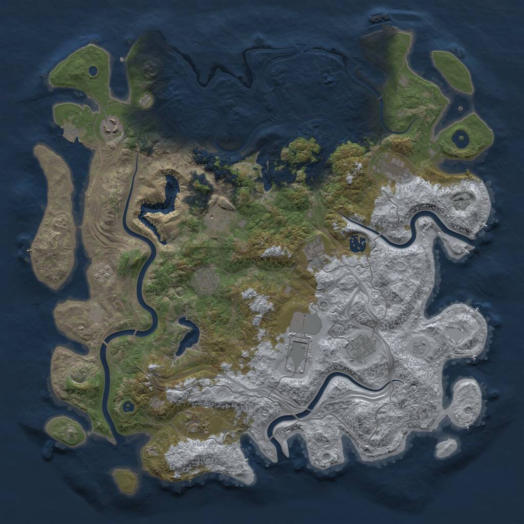 Rust Map: Procedural Map, Size: 4500, Seed: 436042240, 15 Monuments