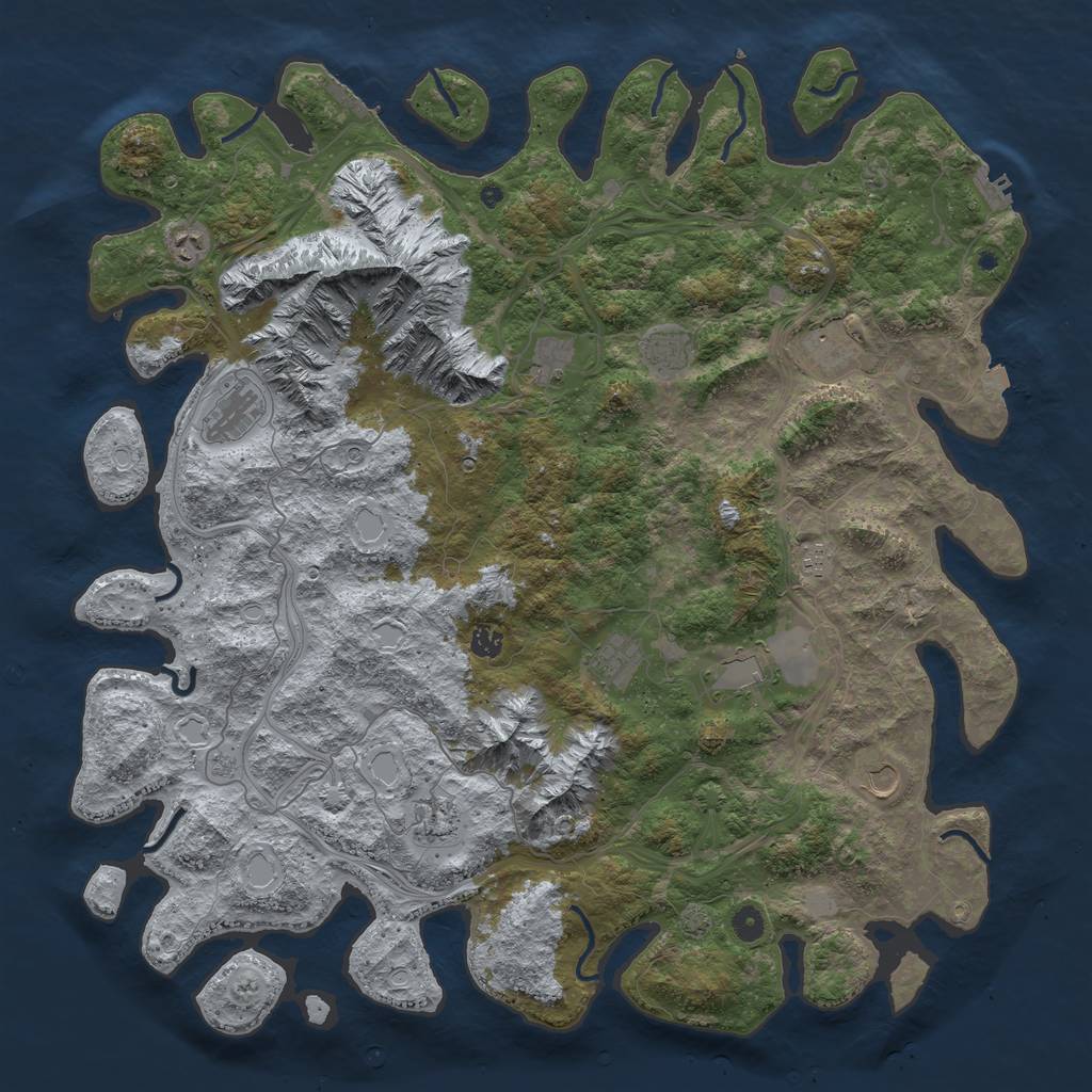 Rust Map: Procedural Map, Size: 5000, Seed: 76528190, 19 Monuments