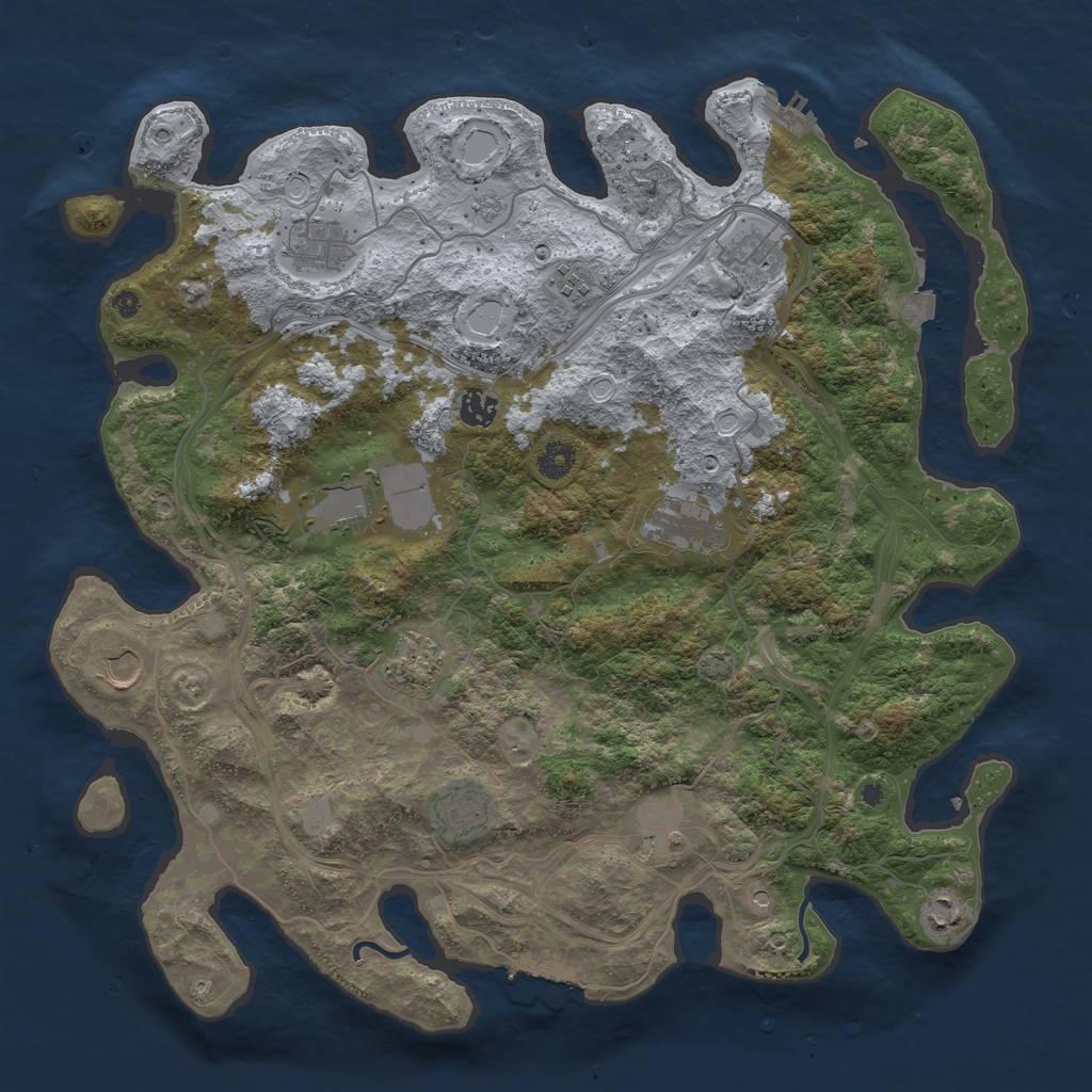 Rust Map: Procedural Map, Size: 4250, Seed: 58258458, 19 Monuments