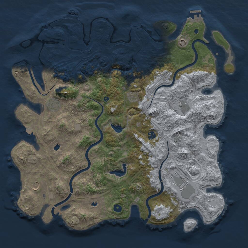 Rust Map: Procedural Map, Size: 4567, Seed: 2023121010, 14 Monuments