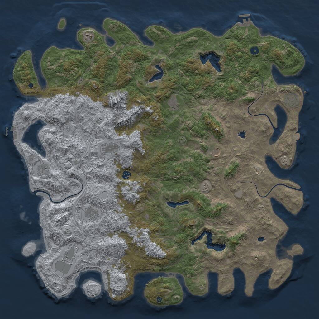 Rust Map: Procedural Map, Size: 5650, Seed: 100, 17 Monuments