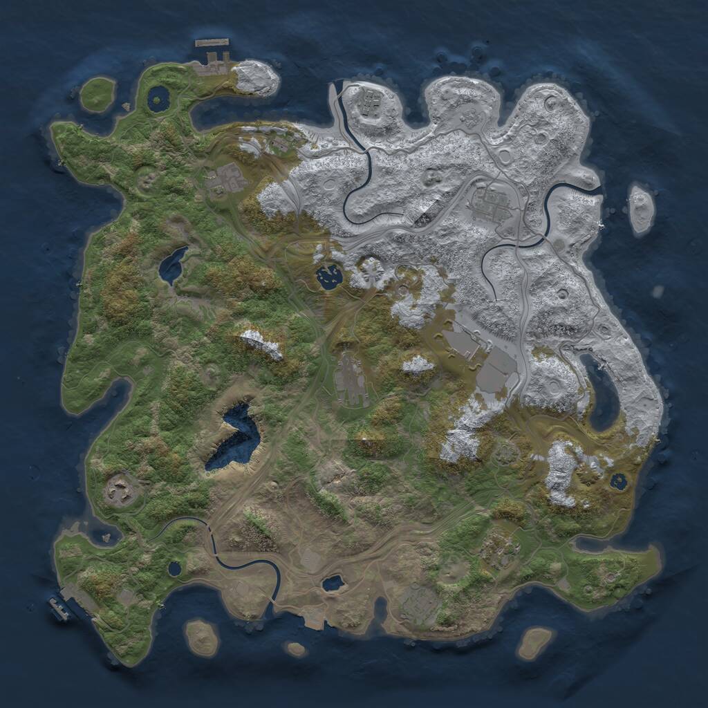 Rust Map: Procedural Map, Size: 4250, Seed: 1986638842, 15 Monuments