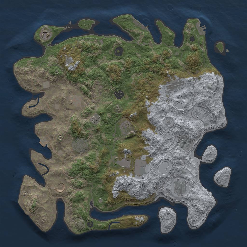 Rust Map: Procedural Map, Size: 4000, Seed: 1527783332, 18 Monuments