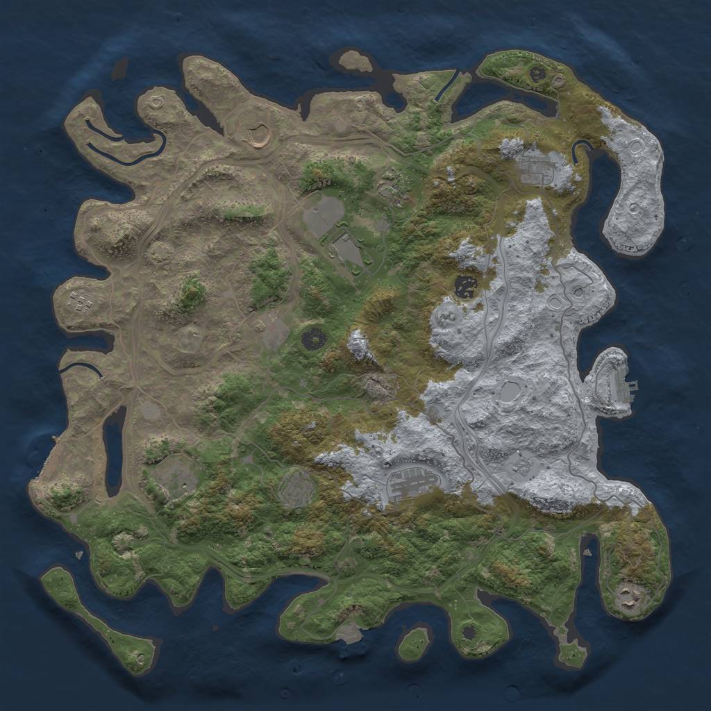 Rust Map: Procedural Map, Size: 4500, Seed: 13375, 19 Monuments