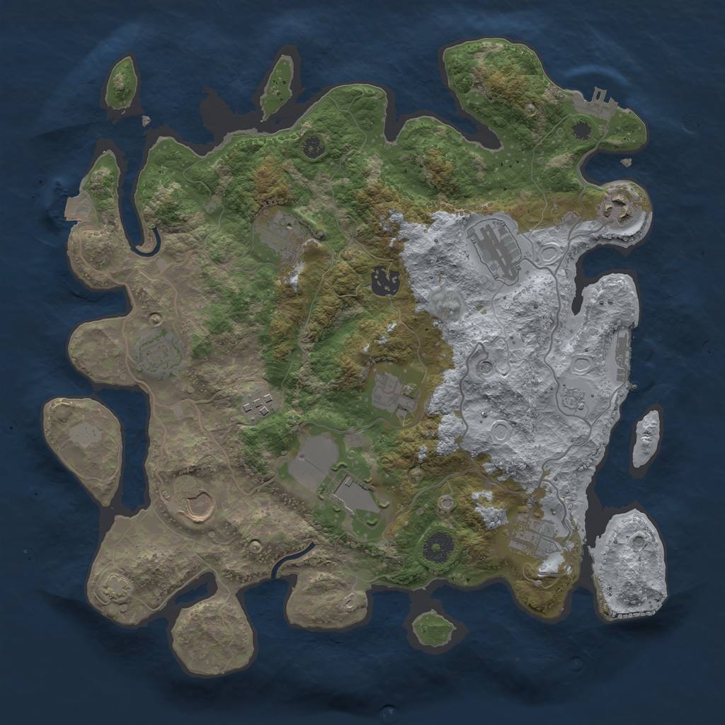Rust Map: Procedural Map, Size: 3560, Seed: 44721, 18 Monuments