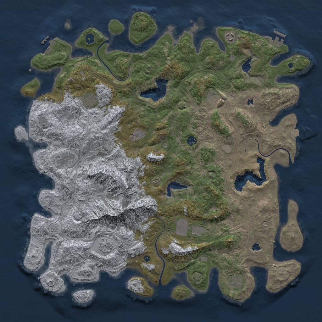 Rust Map: Procedural Map, Size: 5000, Seed: 646216618, 16 Monuments