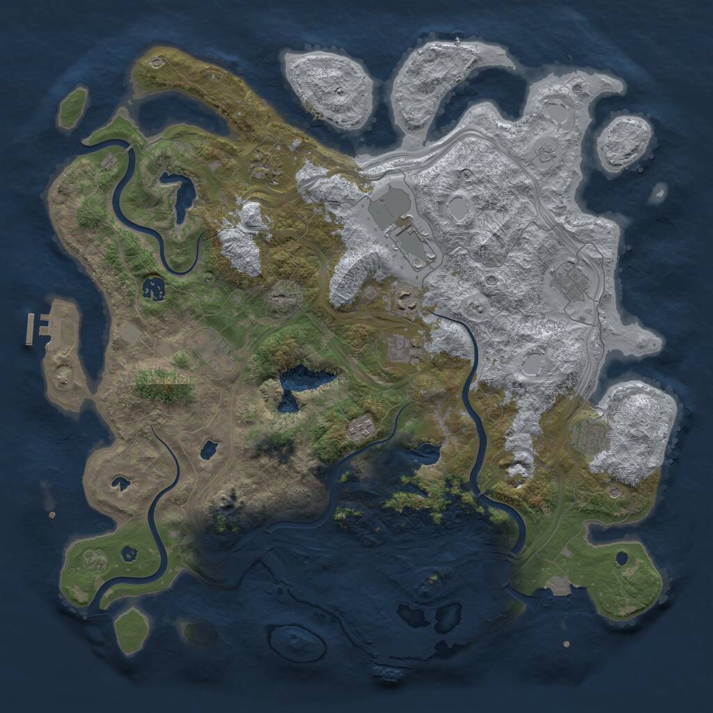 Rust Map: Procedural Map, Size: 4500, Seed: 661225873, 15 Monuments