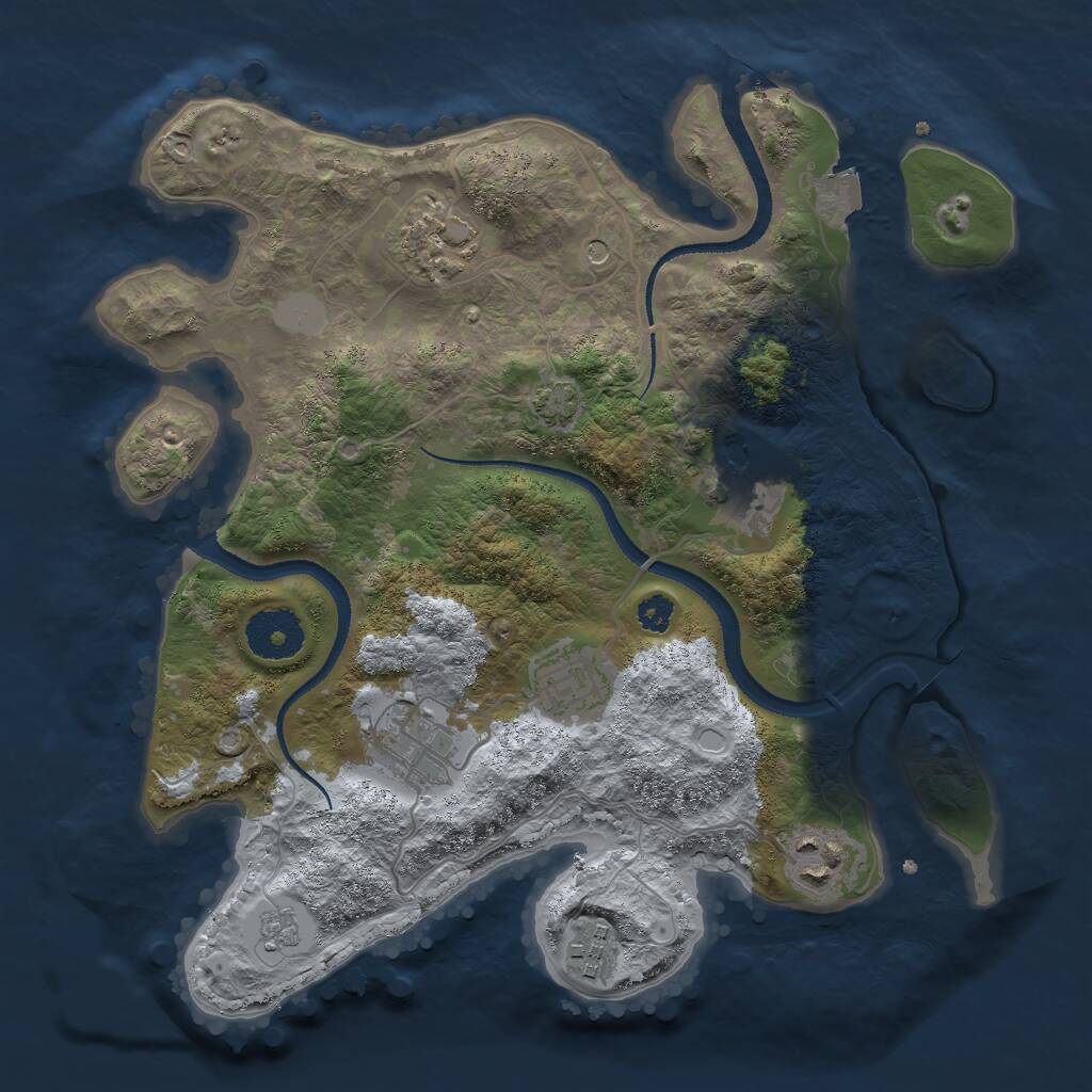 Rust Map: Procedural Map, Size: 3000, Seed: 891969683, 10 Monuments