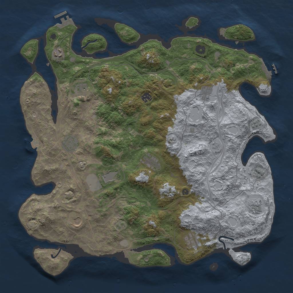 Rust Map: Procedural Map, Size: 4500, Seed: 1923192748, 19 Monuments