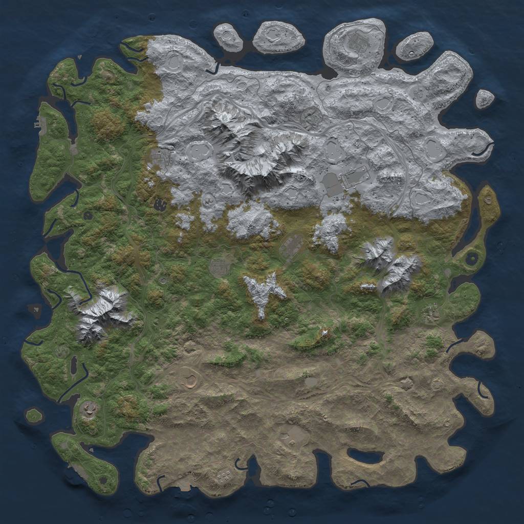 Rust Map: Procedural Map, Size: 6000, Seed: 2047698831, 19 Monuments