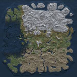 Thumbnail Rust Map: Procedural Map, Size: 6000, Seed: 2047698831, 17 Monuments