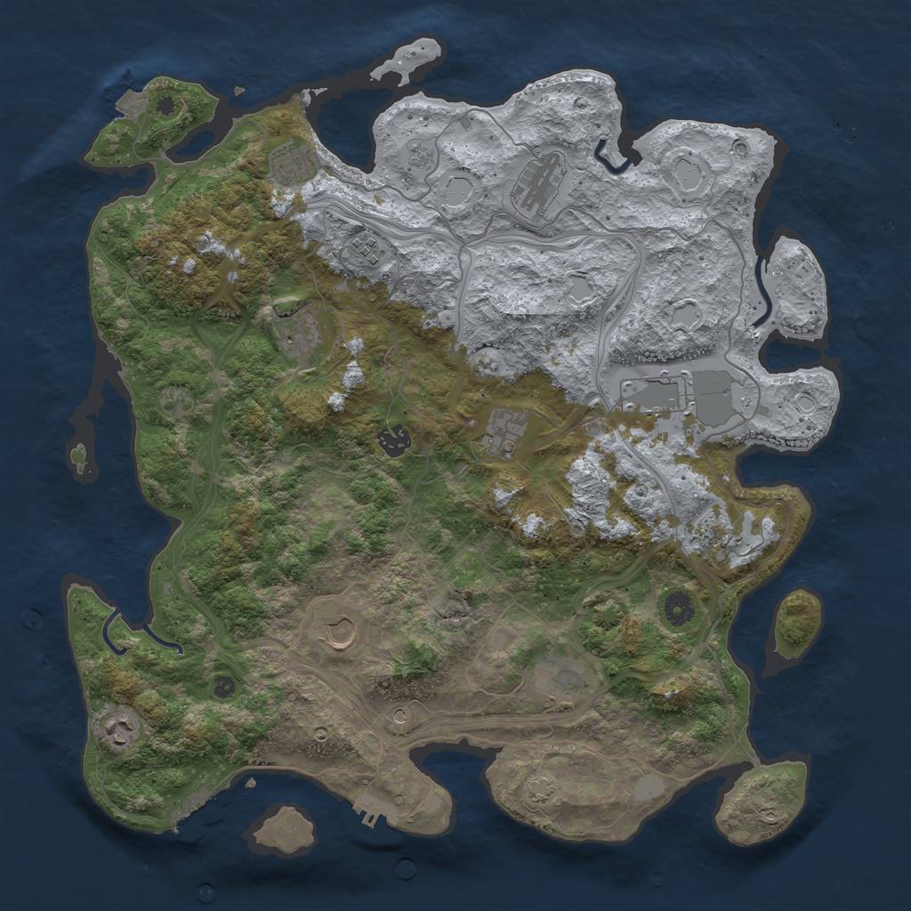 Rust Map: Procedural Map, Size: 4300, Seed: 24700101, 19 Monuments