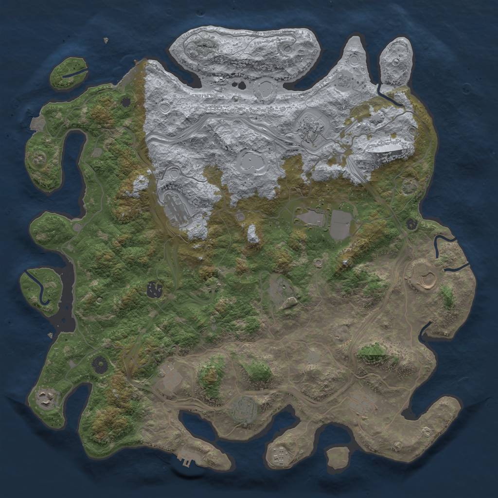 Rust Map: Procedural Map, Size: 4500, Seed: 974752468, 19 Monuments