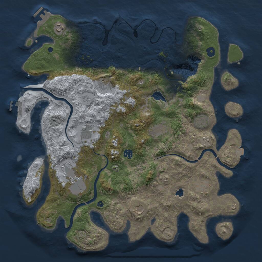 Rust Map: Procedural Map, Size: 4200, Seed: 237228333, 16 Monuments