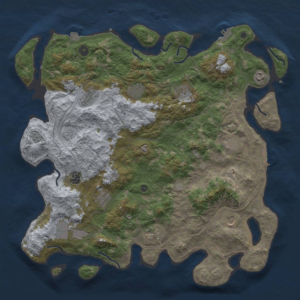 Rust Map: Procedural Map, Size: 4500, Seed: 226227087, 19 Monuments