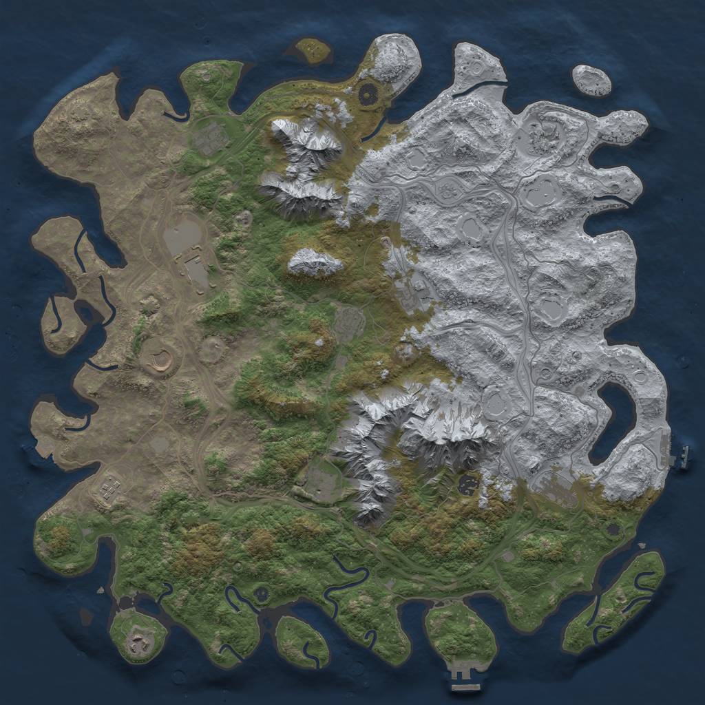 Rust Map: Procedural Map, Size: 5000, Seed: 927601590, 19 Monuments