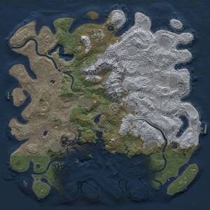 Thumbnail Rust Map: Procedural Map, Size: 5000, Seed: 927601590, 19 Monuments