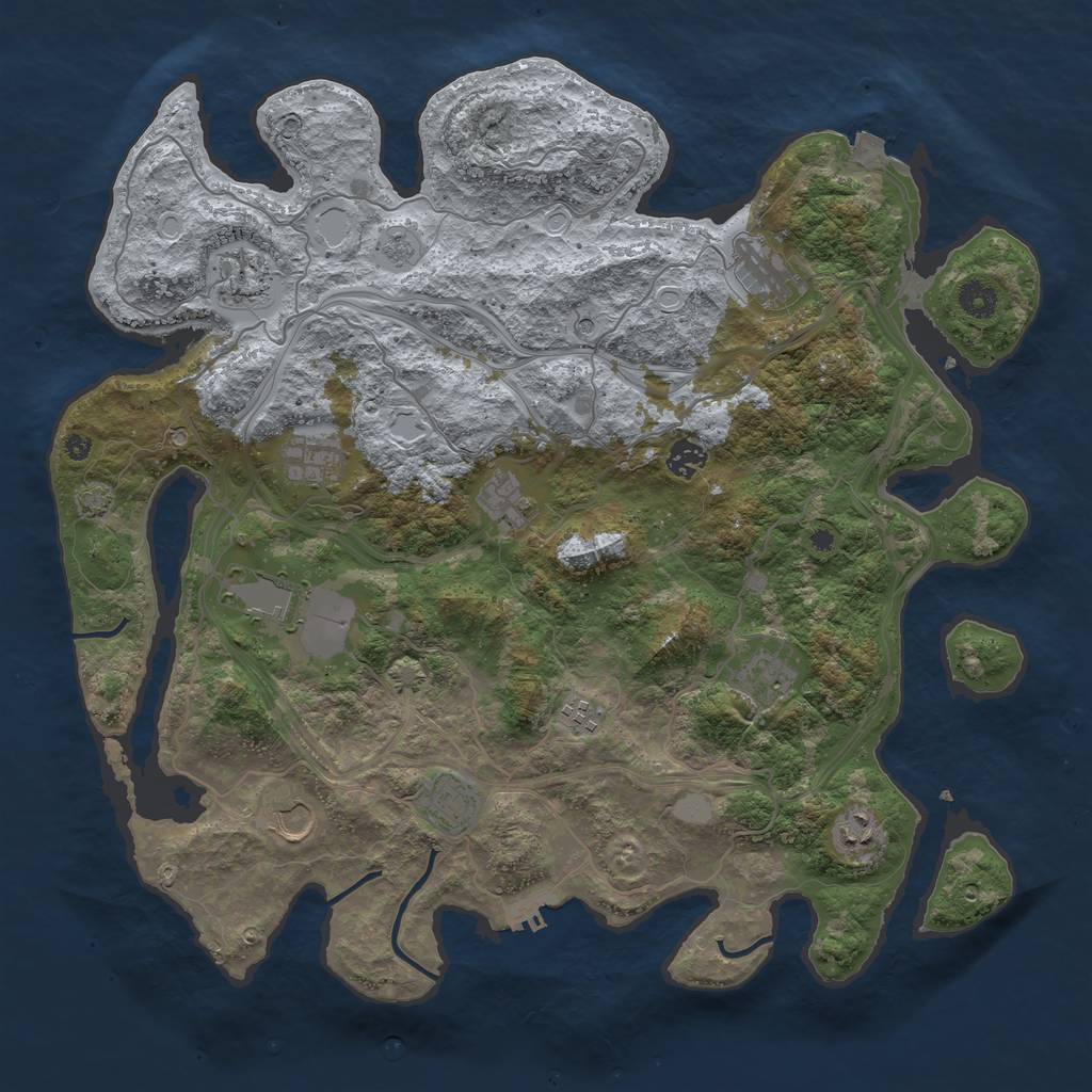 Rust Map: Procedural Map, Size: 4250, Seed: 49942, 18 Monuments