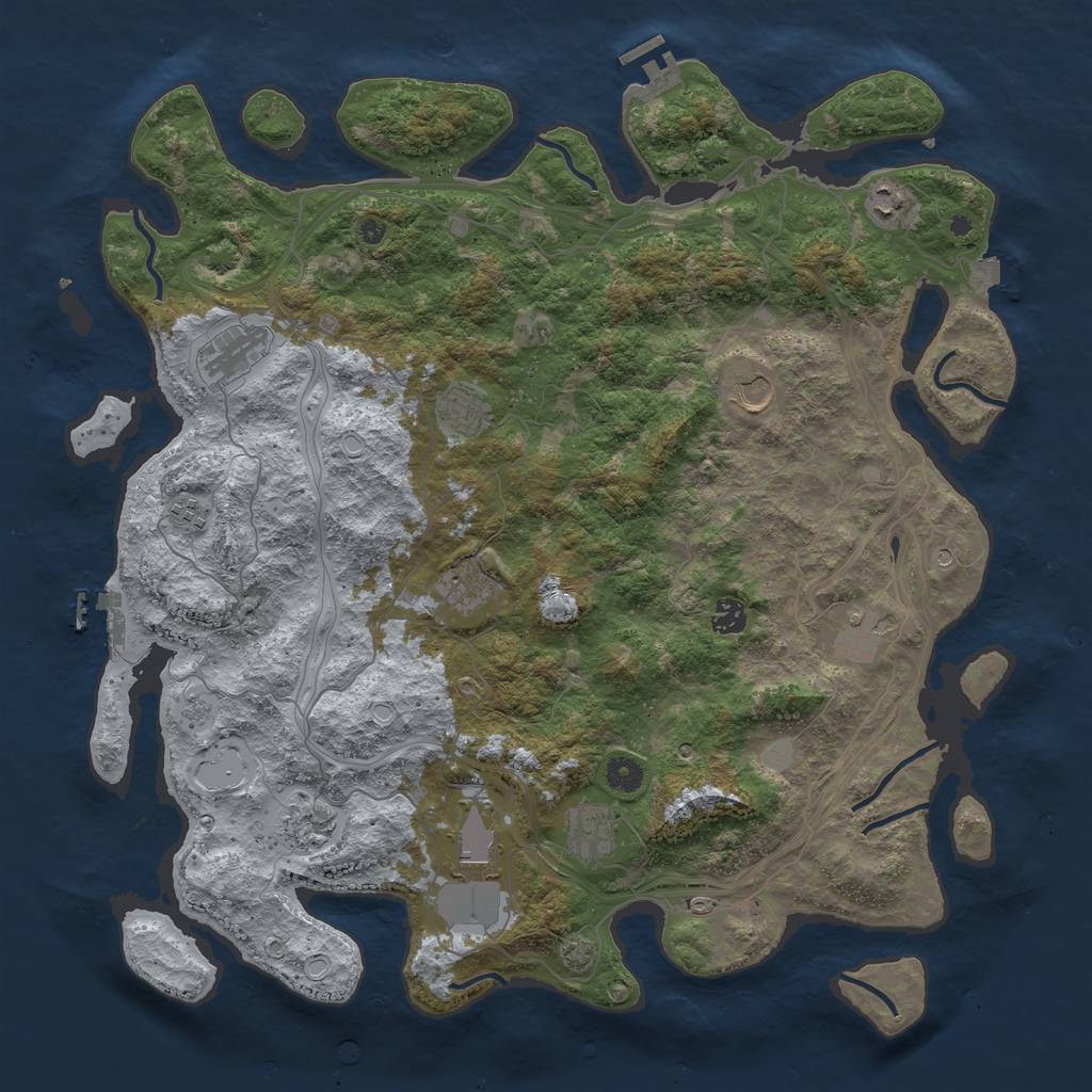 Rust Map: Procedural Map, Size: 4500, Seed: 2023110202, 19 Monuments