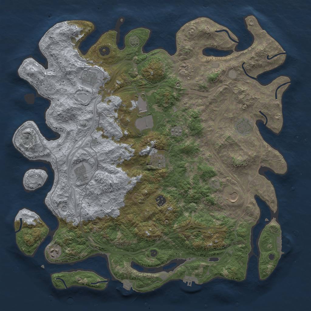 Rust Map: Procedural Map, Size: 4500, Seed: 470062103, 18 Monuments