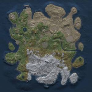 Thumbnail Rust Map: Procedural Map, Size: 3500, Seed: 1086000550, 13 Monuments