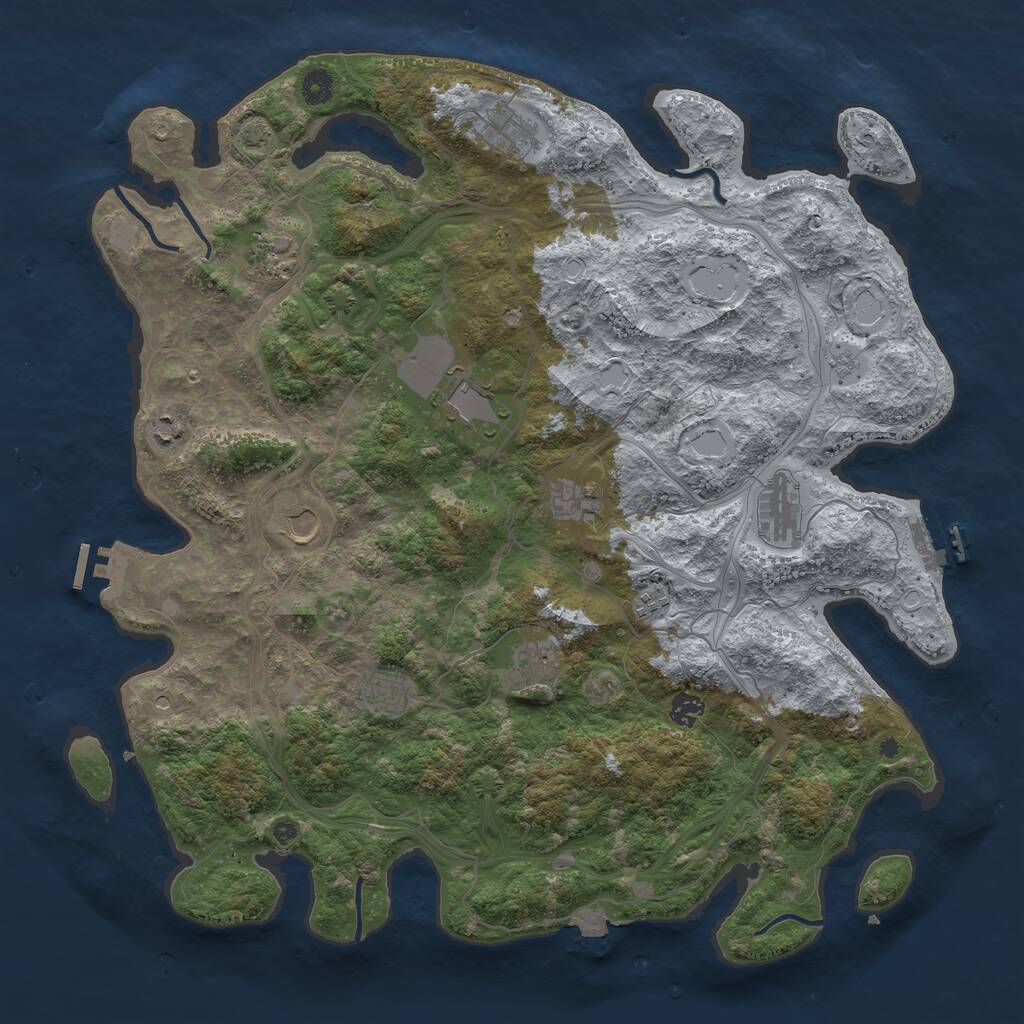Rust Map: Procedural Map, Size: 4500, Seed: 44936, 17 Monuments