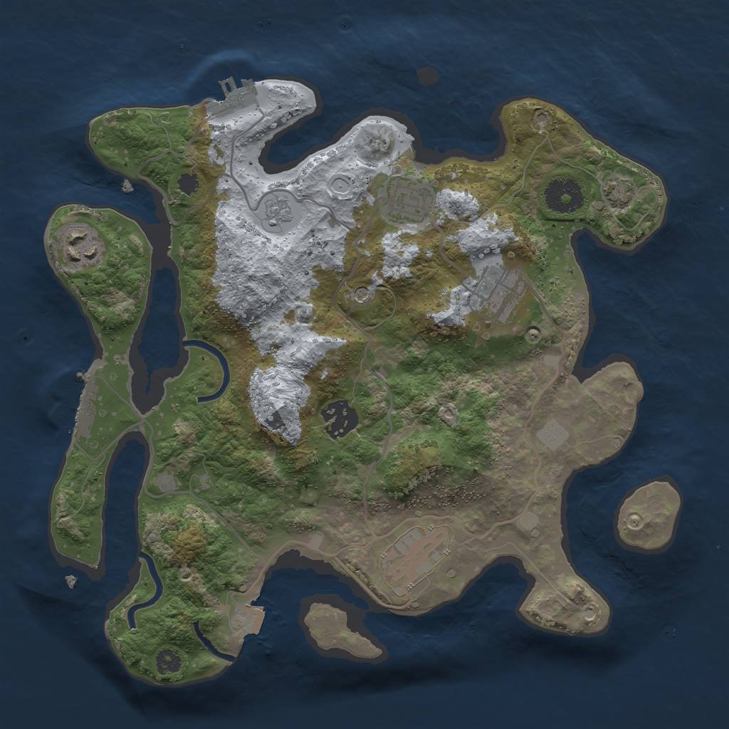 Rust Map: Procedural Map, Size: 3000, Seed: 574066472, 13 Monuments