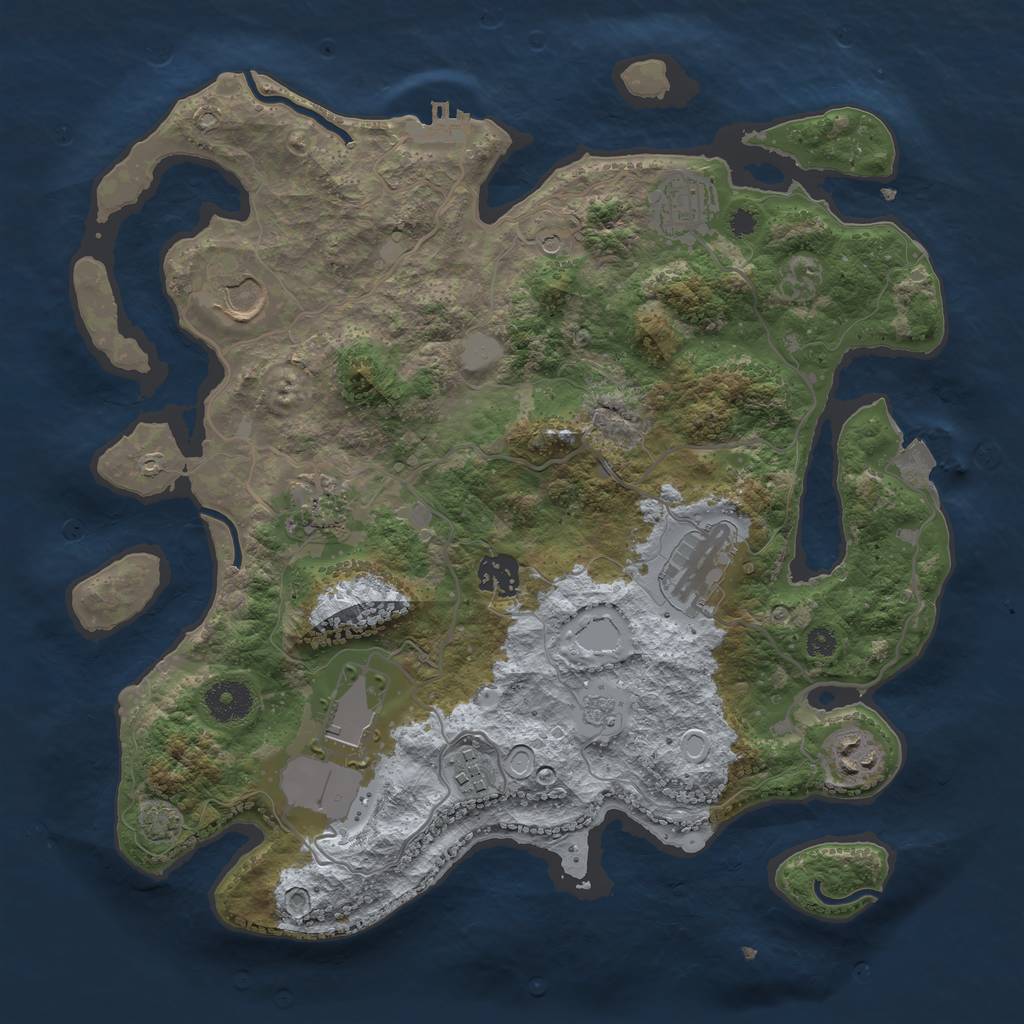 Rust Map: Procedural Map, Size: 3500, Seed: 89557555, 15 Monuments