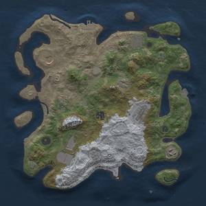 Thumbnail Rust Map: Procedural Map, Size: 3500, Seed: 89557555, 15 Monuments