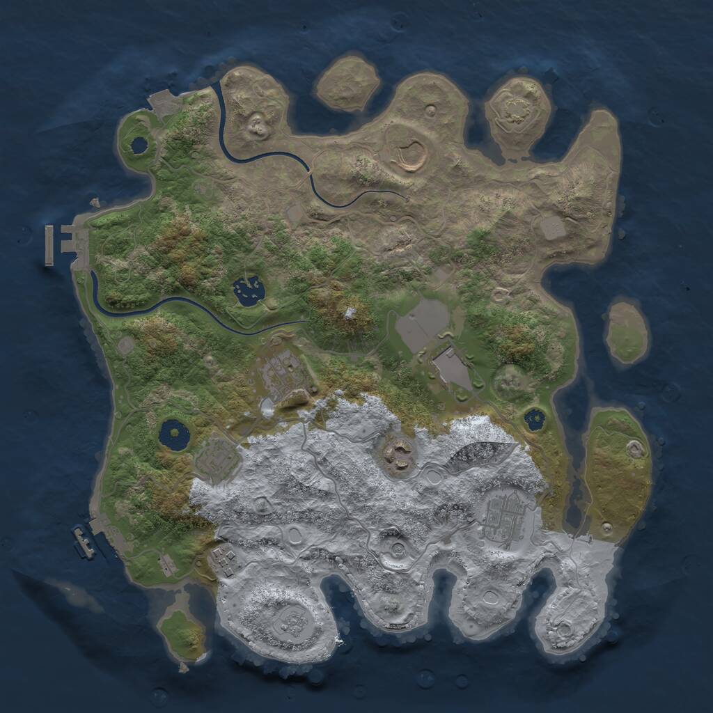 Rust Map: Procedural Map, Size: 3500, Seed: 1538834042, 14 Monuments