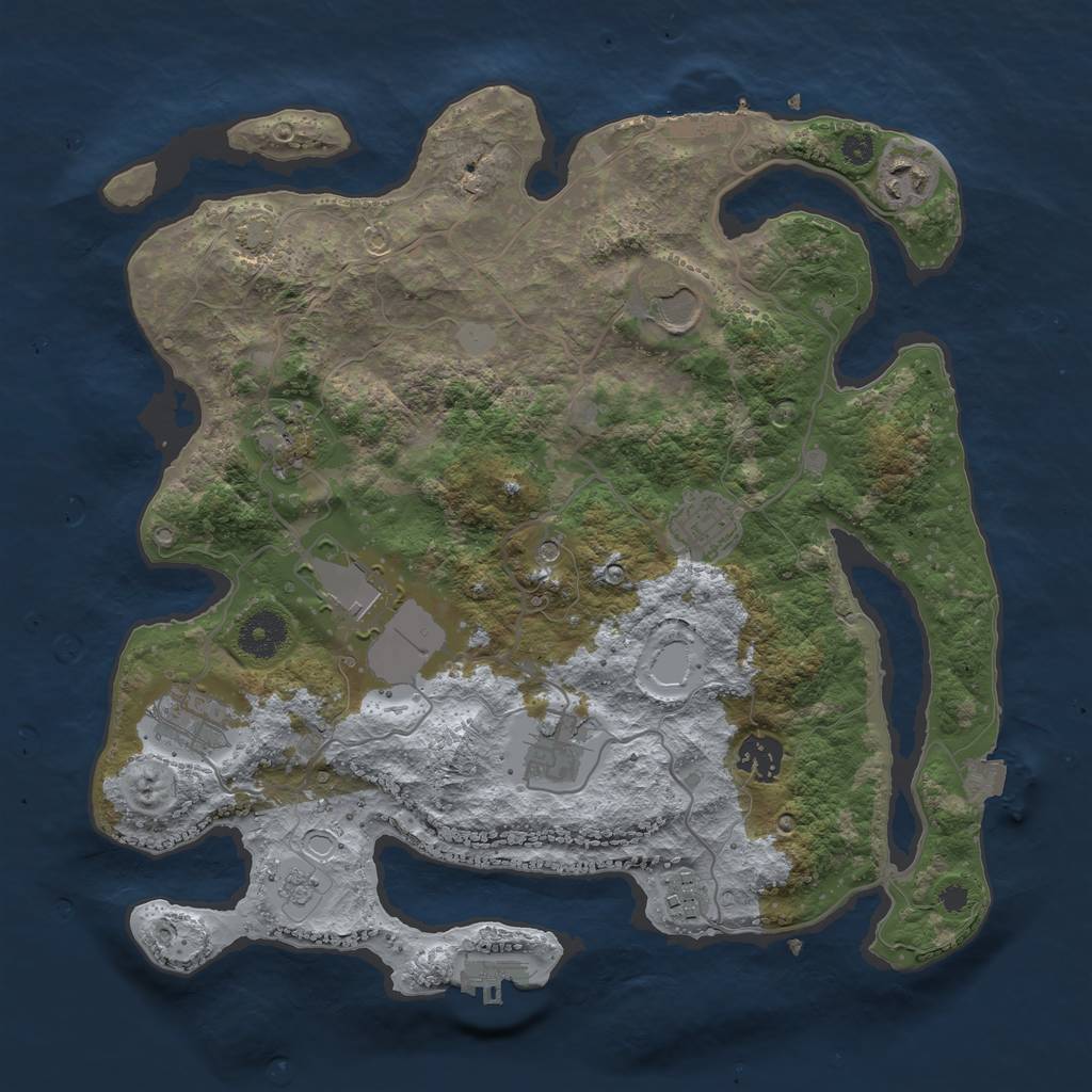 Rust Map: Procedural Map, Size: 3500, Seed: 19718285, 17 Monuments