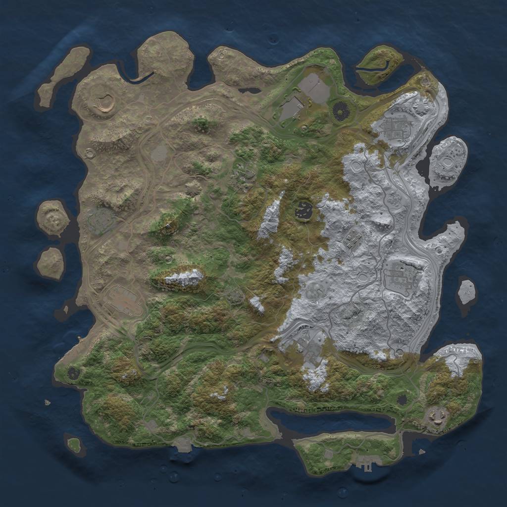 Rust Map: Procedural Map, Size: 4250, Seed: 746511262, 19 Monuments