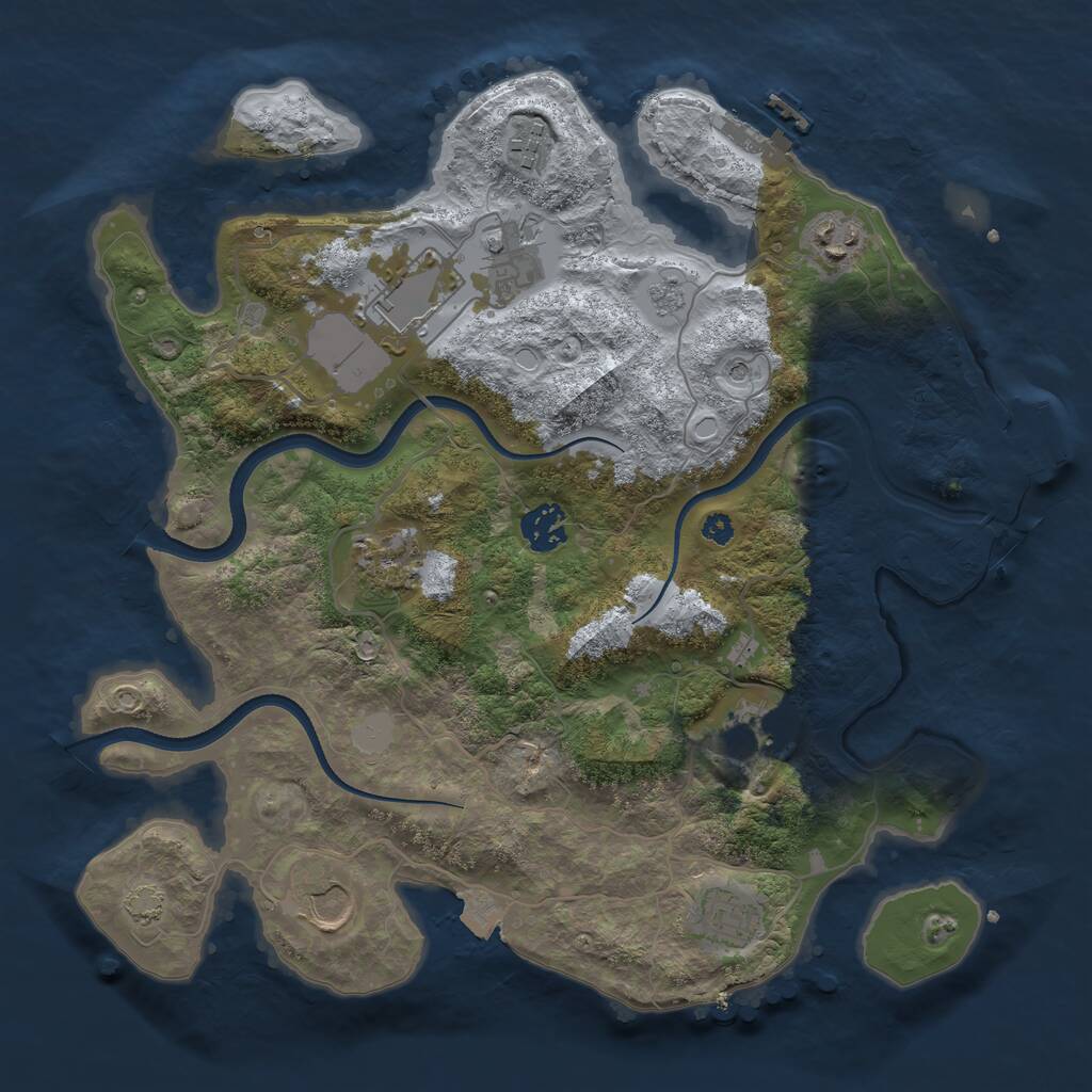 Rust Map: Procedural Map, Size: 3500, Seed: 263744760, 15 Monuments