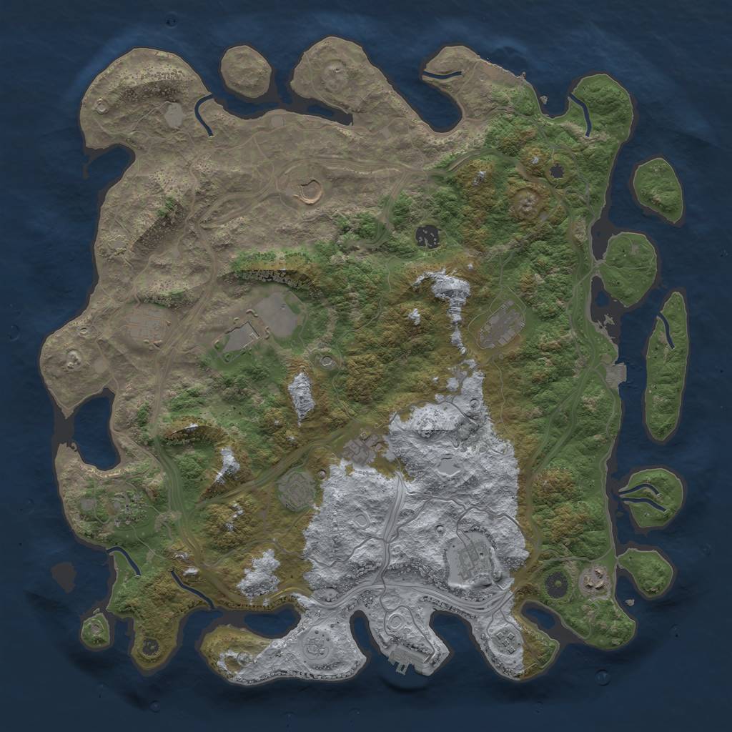 Rust Map: Procedural Map, Size: 4500, Seed: 265469774, 19 Monuments