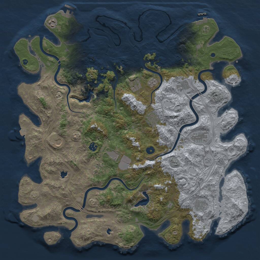 Rust Map: Procedural Map, Size: 4800, Seed: 534363, 17 Monuments