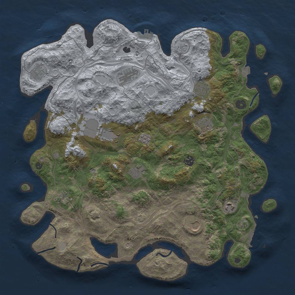 Rust Map: Procedural Map, Size: 4250, Seed: 1211208101, 19 Monuments